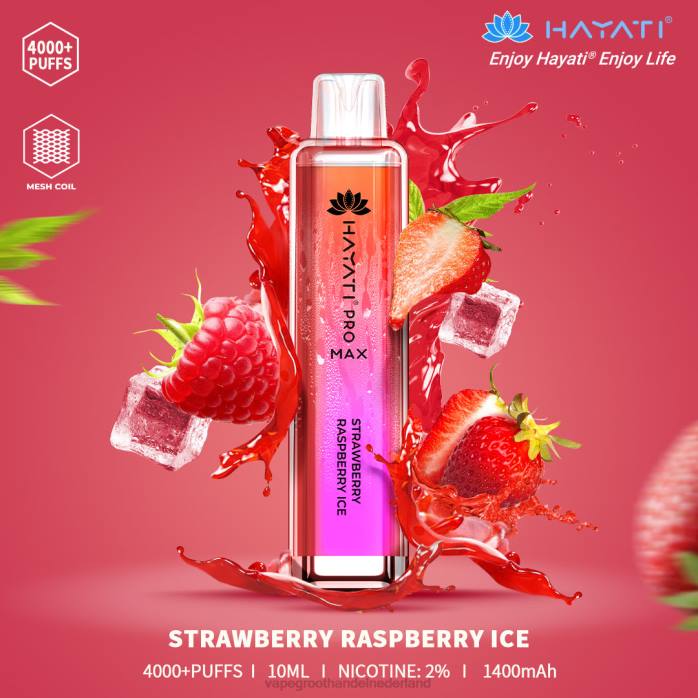 2NRV176 aardbei frambozen ijs - wegwerp Vape Groningen Hayati Pro Max 4000
