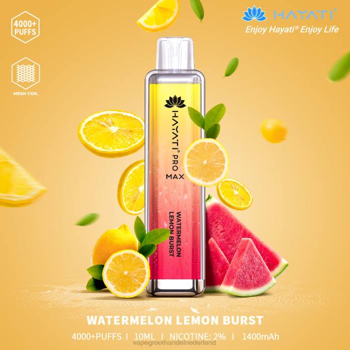 2NRV182 watermeloen citroen barstte - Vape groothandel inkoop Hayati Pro Max 4000