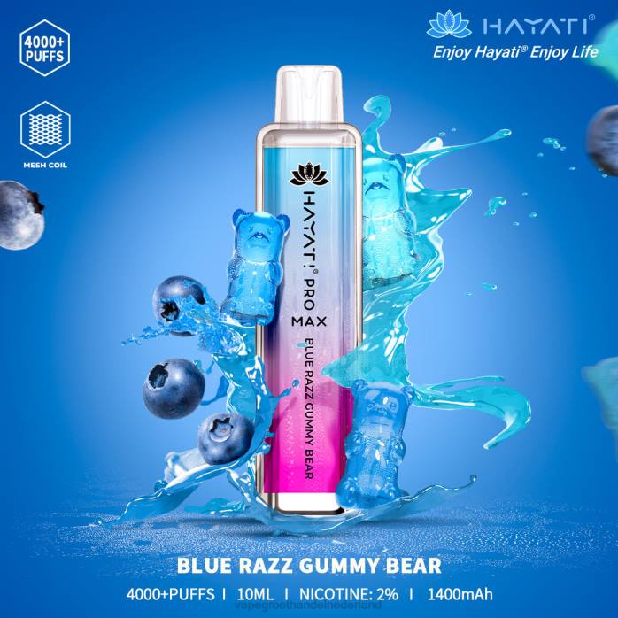 2NRV183 blauwe razz gummibeer - pod systeem Vape Hayati Pro Max 4000