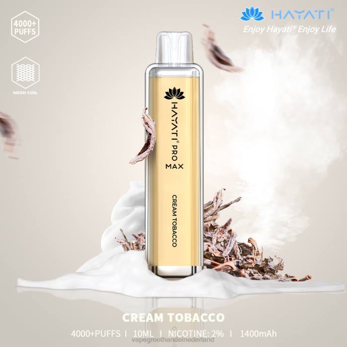 2NRV190 crème tabak - groothandel Vape wegwerp Hayati Pro Max 4000