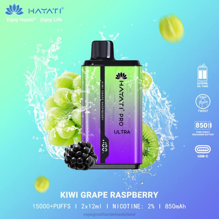 2NRV207 Kiwi druif framboos - Vape groothandel Amersfoort Hayati Pro Ultra