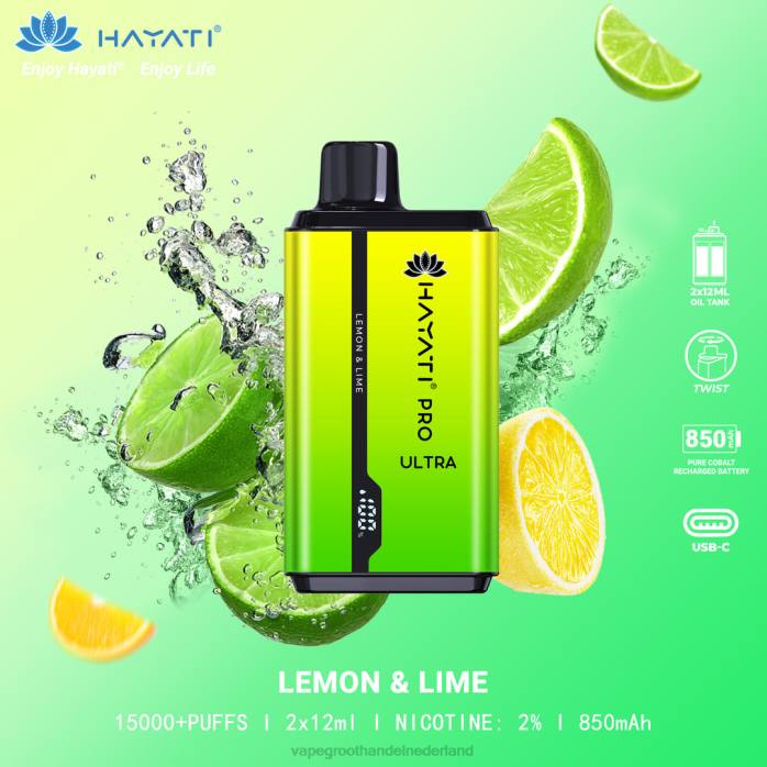 2NRV208 Citroen limoen - Vape groothandel Nederland Hayati Pro Ultra
