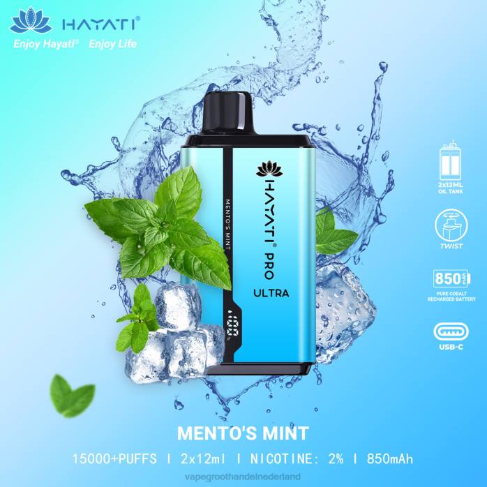 2NRV211 Mento's munt - wegwerpbaar Vape Hayati Pro Ultra