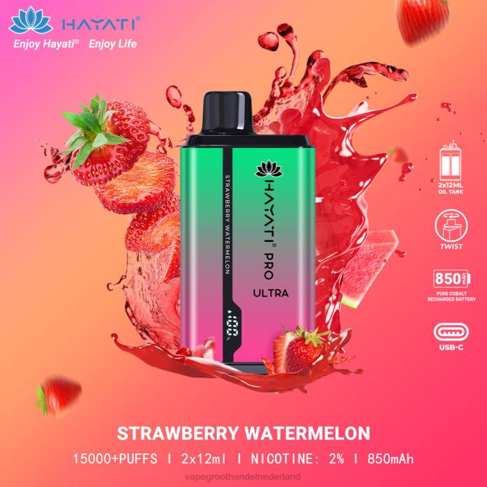 2NRV216 aardbei watermeloen - wegwerp Vape Groningen Hayati Pro Ultra