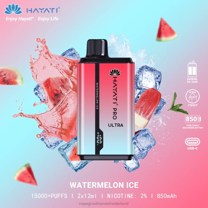 2NRV219 watermeloen ijs - Vape bestseller Hayati Pro Ultra
