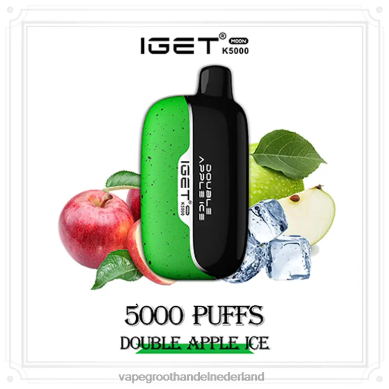 Groothandel Vape Wegwerp 2DHZP19 dubbel appelijs IGET Moon k5000
