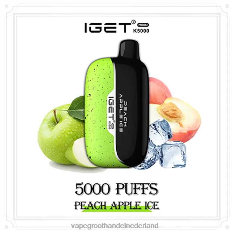Pod Systeem Vape 2DHZP7 perzik-appel-ijs IGET Moon k5000