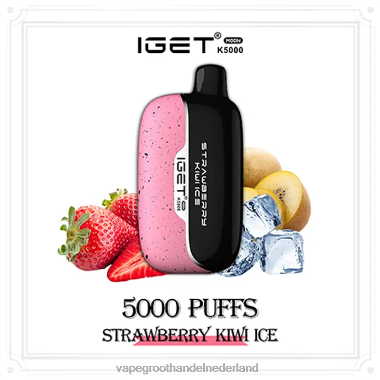 Vape Groothandel Amersfoort 2DHZP18 aardbei-kiwi-ijs IGET Moon k5000