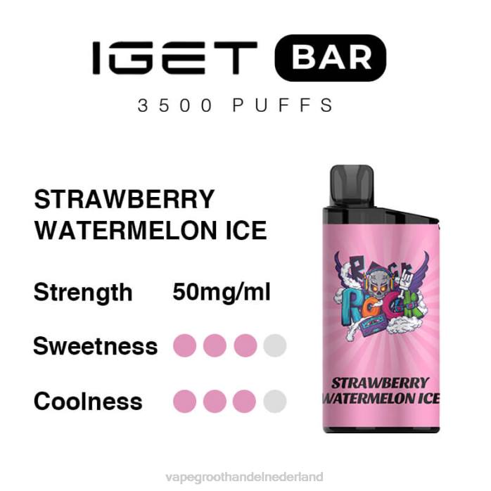 2NRV89 aardbei watermeloen ijs - Vape bestseller IGET BAR 3500 5% nicotine