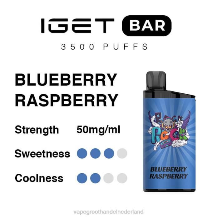 2NRV92 bosbes framboos - Vape groothandel inkoop IGET BAR 3500 5% nicotine