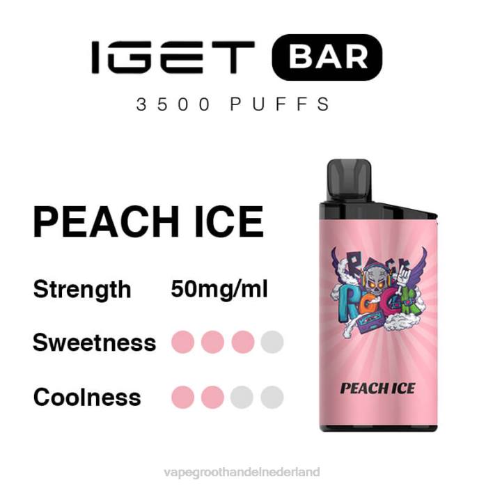 2NRV95 perzik ijs - Vape Amsterdam IGET BAR 3500 5% nicotine