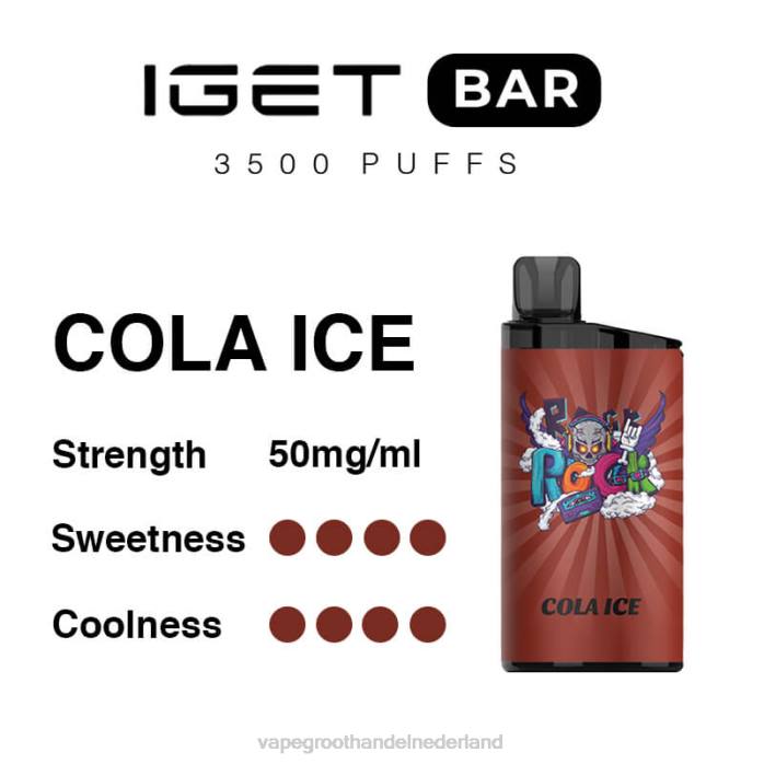 2NRV96 cola-ijs - wegwerp Vape Groningen IGET BAR 3500 5% nicotine
