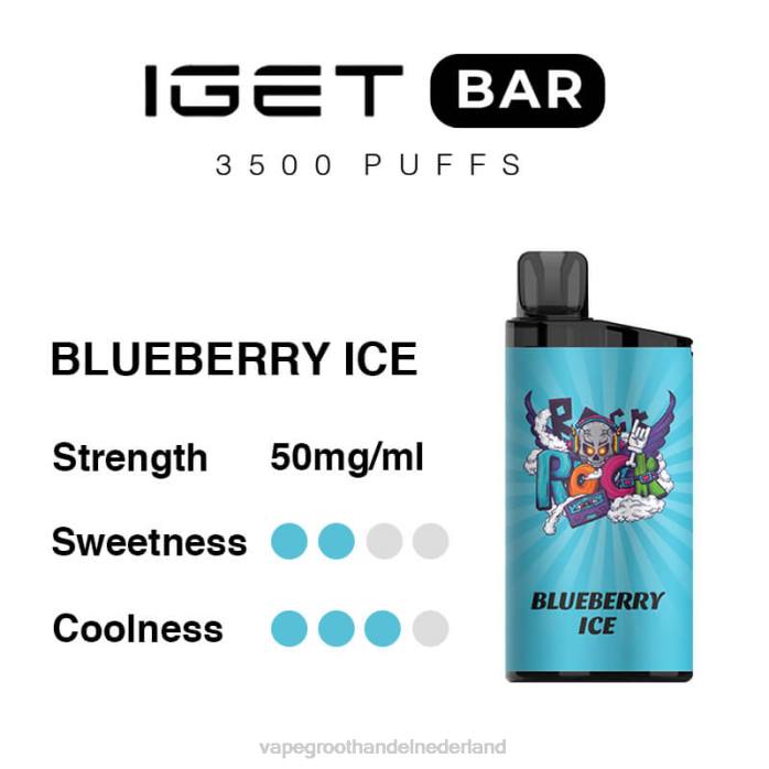 2NRV98 bosbessen ijs - Vape groothandel Nederland IGET BAR 3500 5% nicotine
