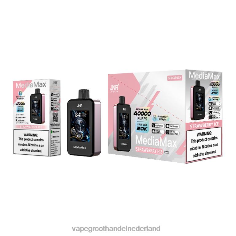 aardbeien ijs- Vape groothandel amersfoort JNR MediaMax 40k trekje 8LT2D17