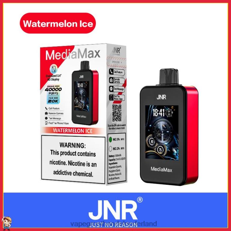 watermeloen ijs- Vape groothandel Nederland JNR MediaMax 40k trekje 8LT2D18