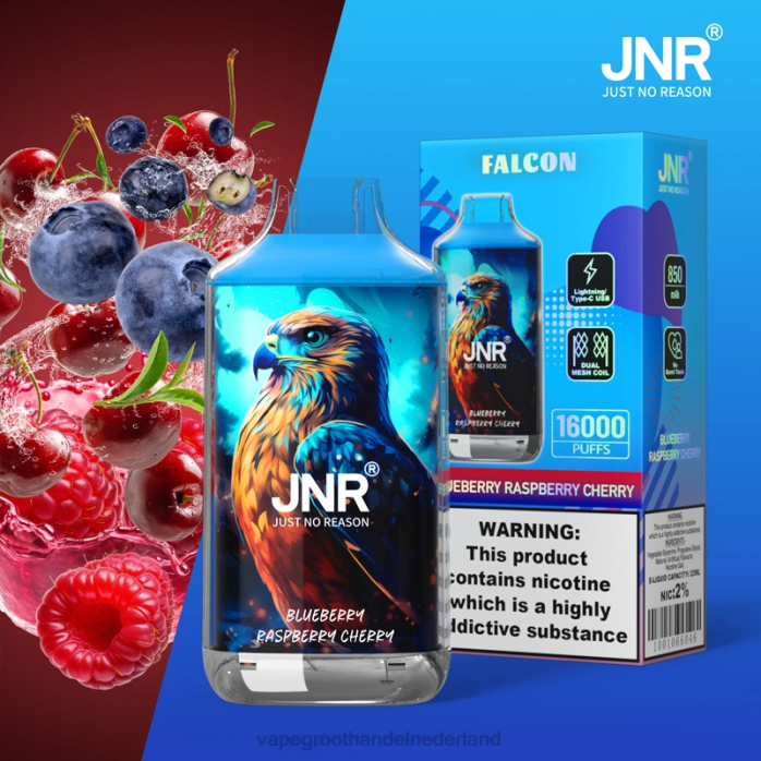 2NRV699 bosbes framboos kers - Vape bestseller JNR FALCON