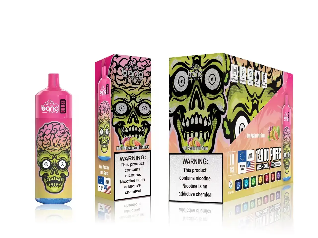 2NRV115 kiwi-passievrucht-guave - Vape Amsterdam Bang Box 12000 trekjes