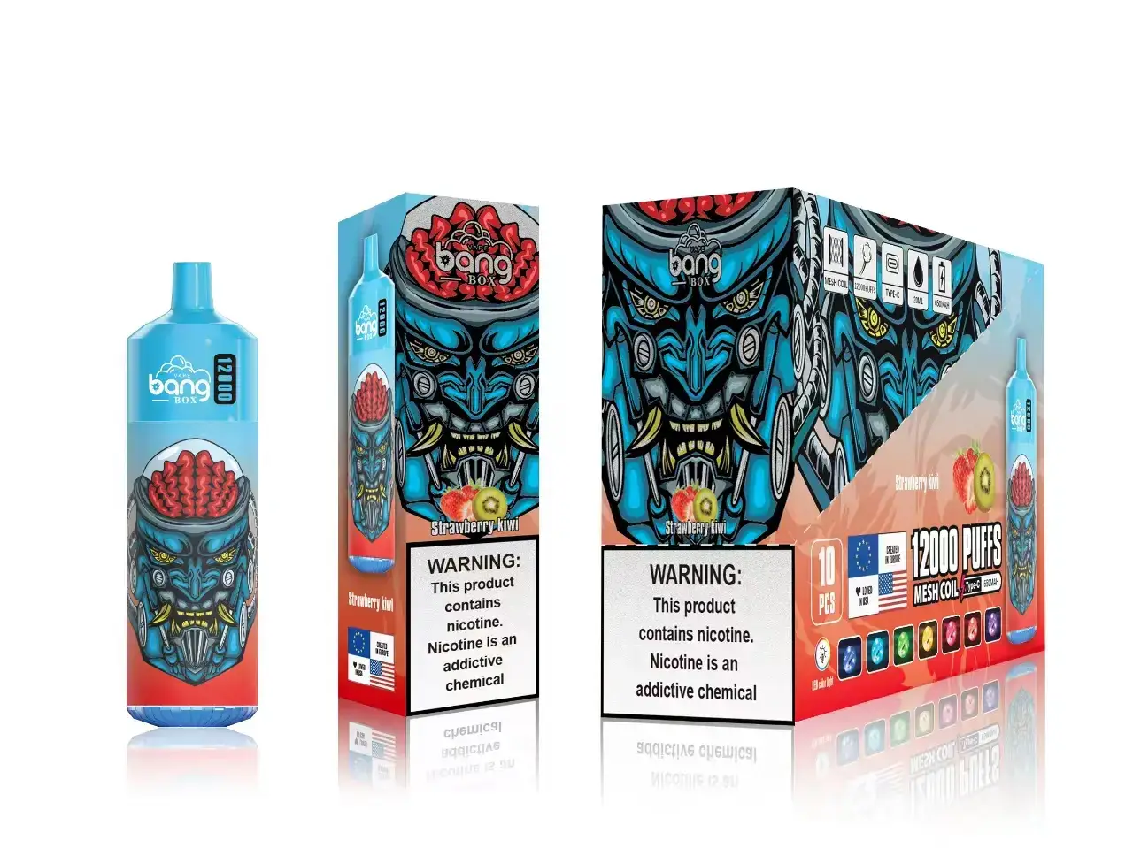 2NRV116 aardbei-kiwi - wegwerp Vape Groningen Bang Box 12000 trekjes