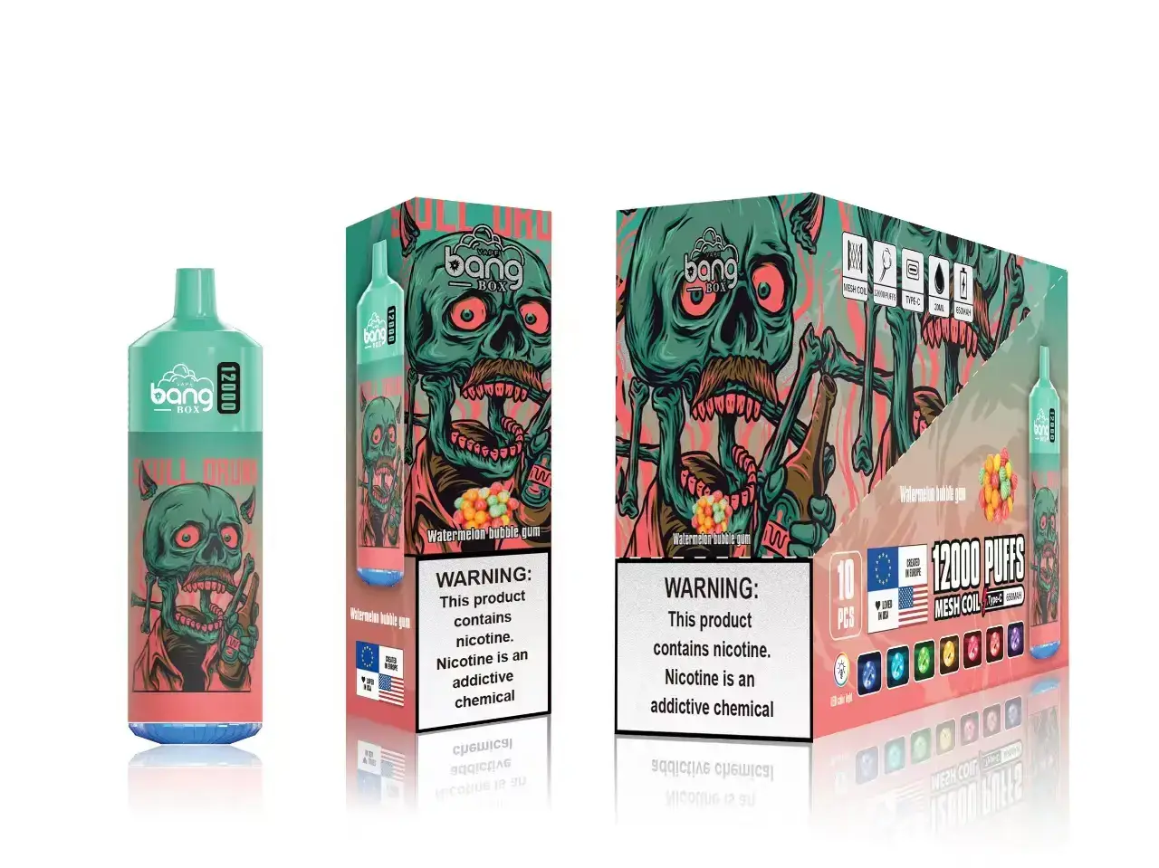 2NRV119 watermeloen kauwgom - Vape bestseller Bang Box 12000 trekjes