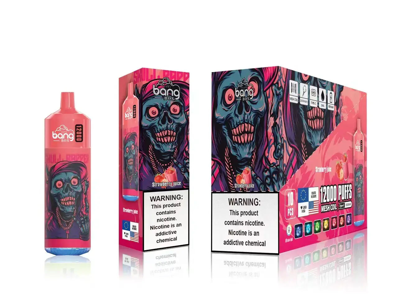 2NRV120 aardbeiensap - groothandel Vape wegwerp Bang Box 12000 trekjes