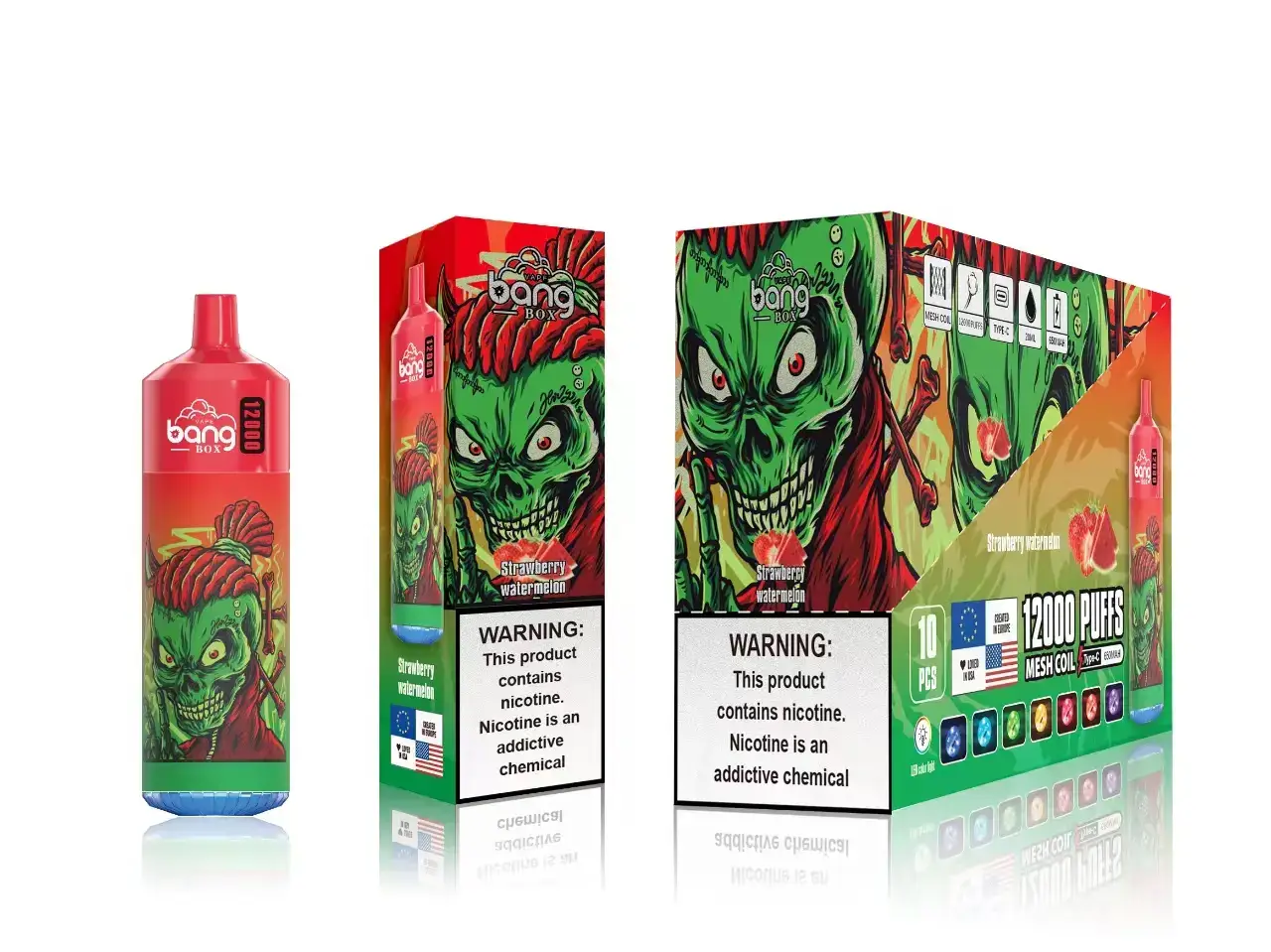 2NRV121 aardbei watermeloen - wegwerpbaar Vape Bang Box 12000 trekjes