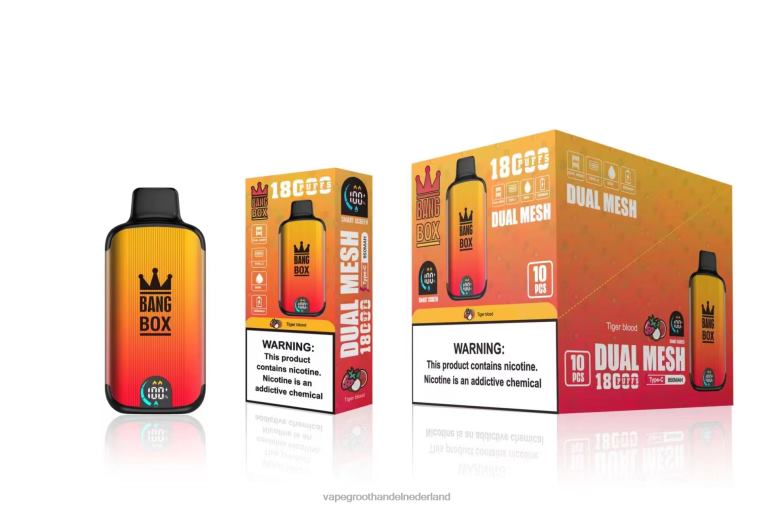 Bang Box 18000 trekjes 2HL2X94 - Vape Groothandel Nederland tijgerbloed