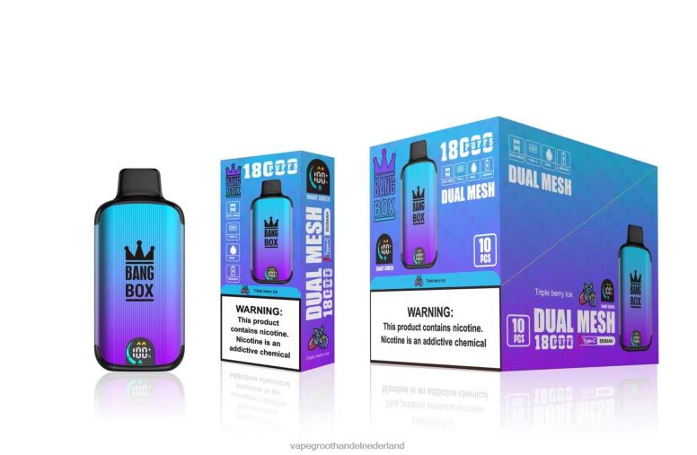 Bang Box 18000 trekjes 2HL2X95 - Vape Groothandel Amersfoort drievoudig bessenijs