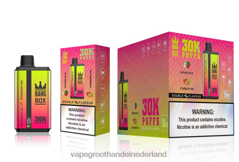 Bang Box 30.000 soesjes dubbele smaken 2HL2X62 - Vape Bestseller watermeloenijs en aardbei-kiwi