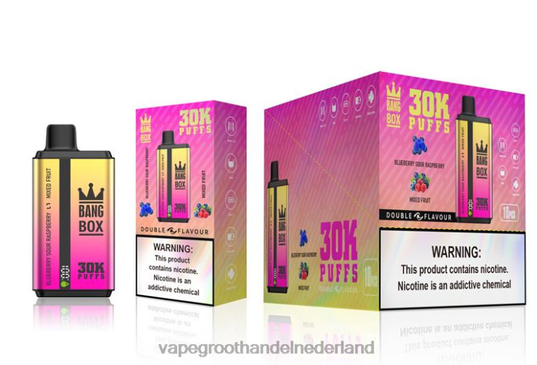 Bang Box 30.000 soesjes dubbele smaken 2HL2X66 - Groothandel Vape Wegwerp bosbes zure framboos & gemengd fruit