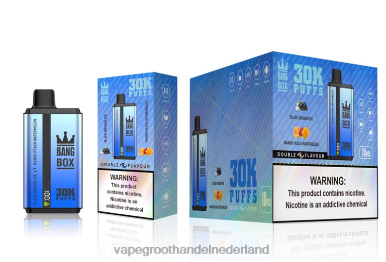 Bang Box 30.000 soesjes dubbele smaken 2HL2X71 - Groothandel Vape Wegwerp zwart drakenijs en mango-perzik-watermeloen