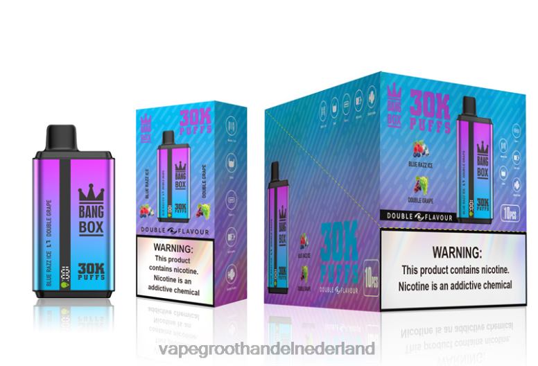 Bang Box 30.000 soesjes dubbele smaken 2HL2X72 - Vape Bestseller blauw razz-ijs en dubbele druif
