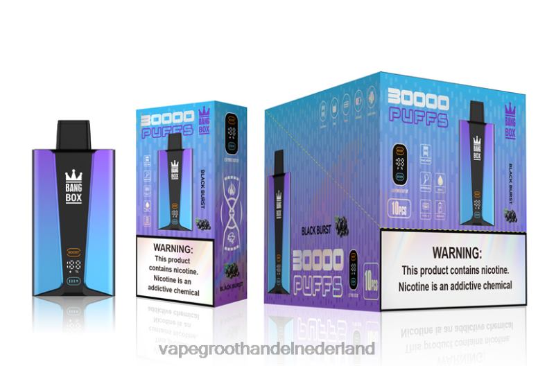 Bang Box 30.000 trekjes slim scherm 2HL2X77 - Vape Bestseller zwarte uitbarsting