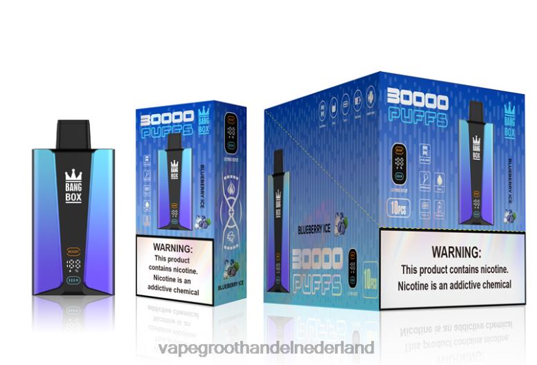 Bang Box 30.000 trekjes slim scherm 2HL2X79 - Vape Groothandel Nederland bosbessen ijs