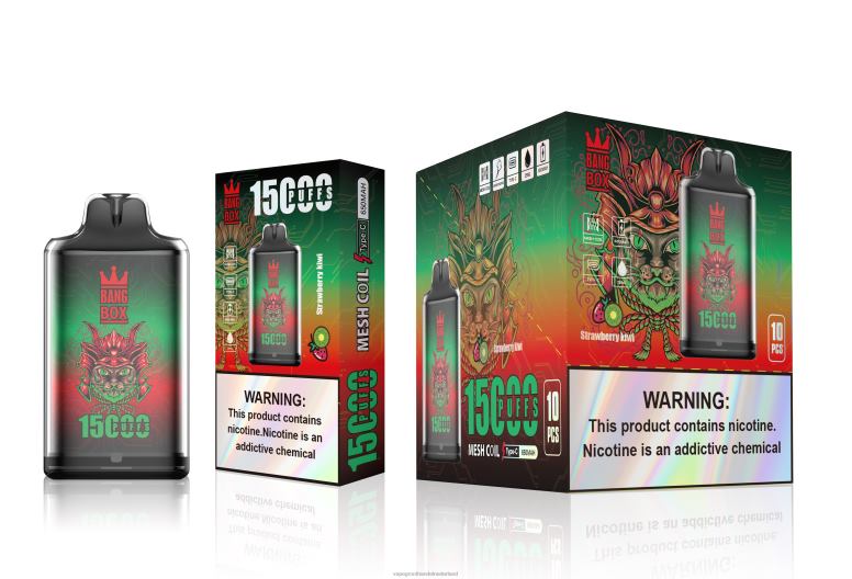 Bang Box s1-15000 trekjes 2HL2X100 - Vape Groothandel Amersfoort aardbei-kiwi