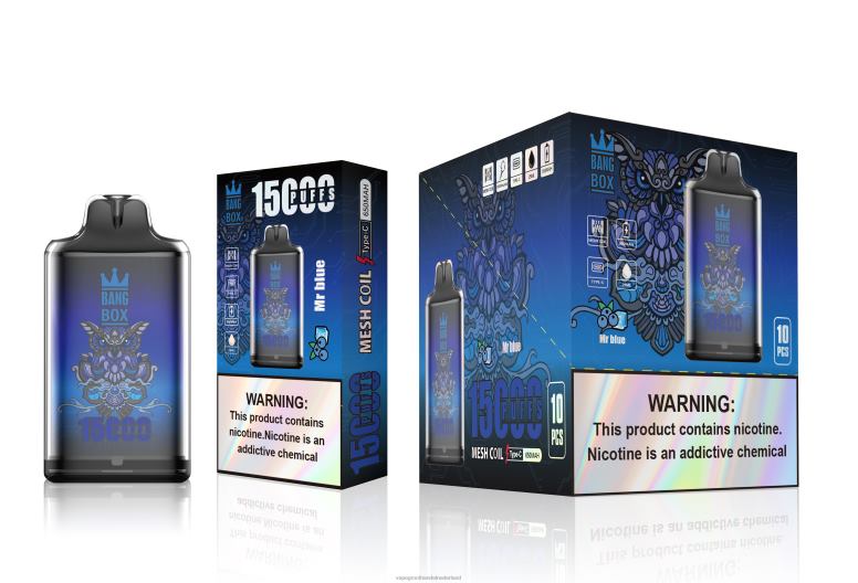 Bang Box s1-15000 trekjes 2HL2X109 - Vape Groothandel Nederland meneer blauw