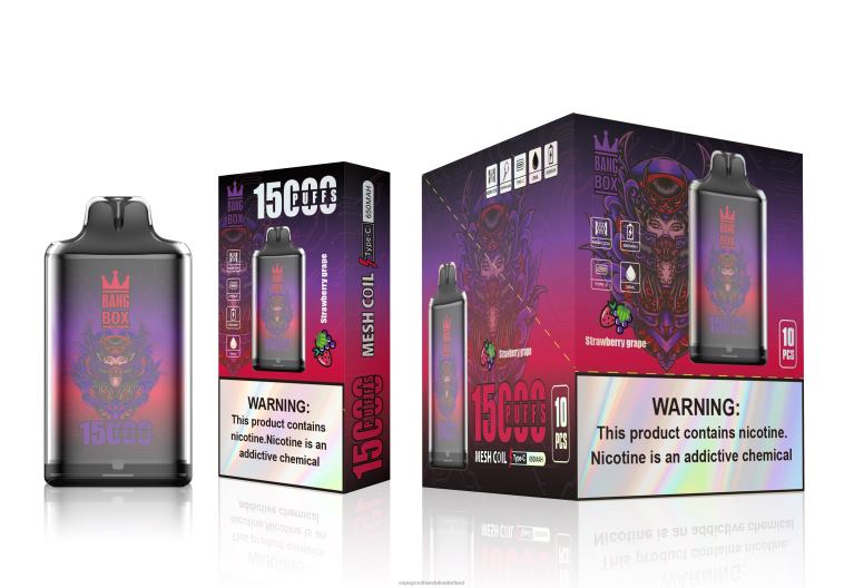 Bang Box s1-15000 trekjes 2HL2X111 - Groothandel Vape Wegwerp aardbei druif