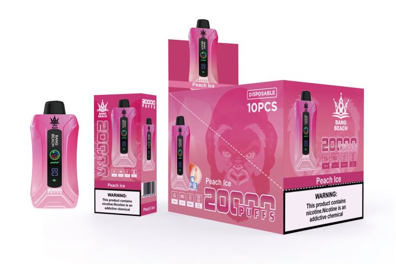 Bang Beach 20.000 trekjes slimme schermvape 2HL2X9 - Vape Bestseller perzik ijs