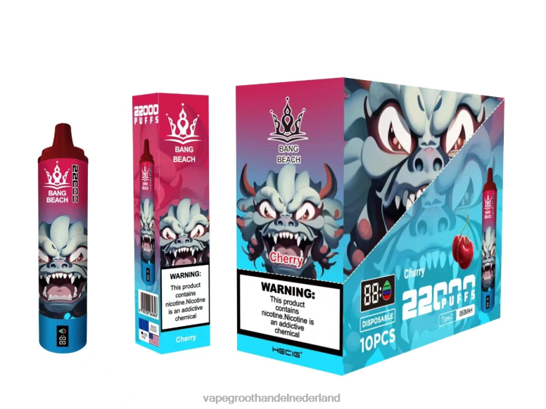 Bang Beach 22000 trekjes slim scherm 2HL2X17 - Vape Groothandel Amersfoort kers