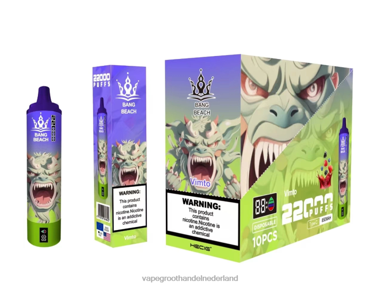 Bang Beach 22000 trekjes slim scherm 2HL2X18 - Groothandel Vape Wegwerp vimto