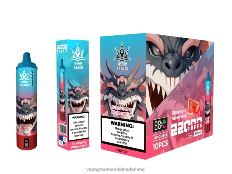 Bang Beach 22000 trekjes slim scherm 2HL2X23 - Groothandel Vape Wegwerp aardbei watermeloen