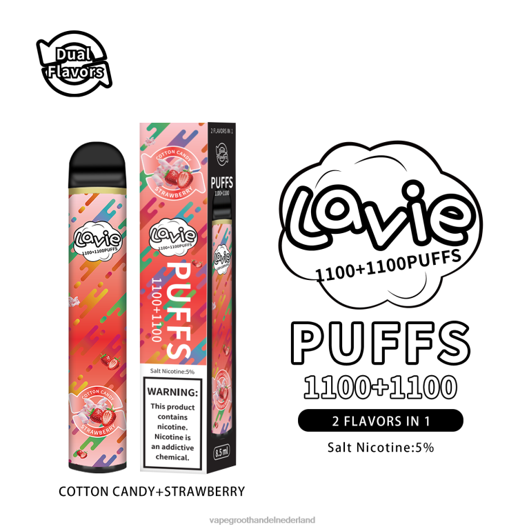 LAVIE BAR Switch 2200 trekjes 60LDV293 | Vape Groothandel Inkoop suikerspin/aardbei