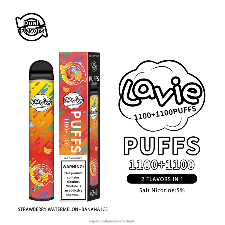 LAVIE BAR Switch 2200 trekjes 60LDV295 | Vape Nederland Aardbeien-watermeloen/bananenijs