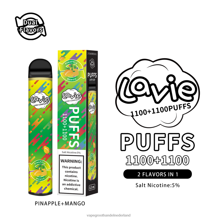 LAVIE BAR Switch 2200 trekjes 60LDV296 | Vape Amsterdam ananas/mango