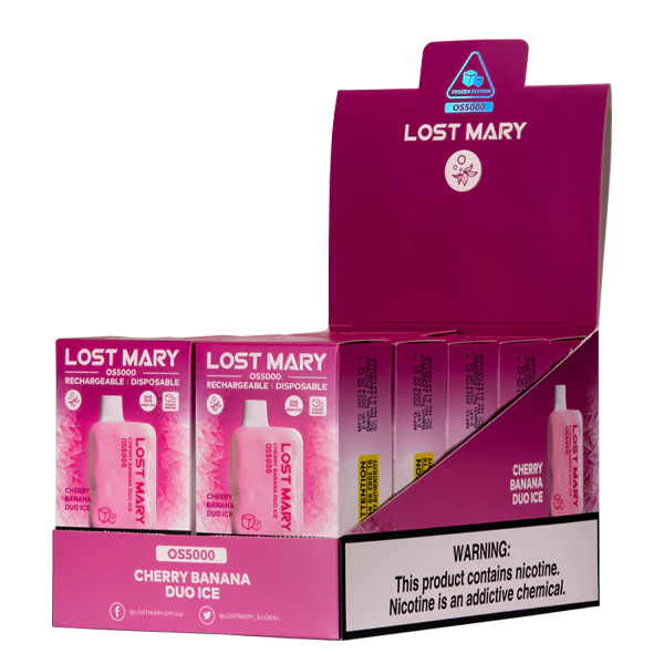 2NRV108 duo-ijs van kersen-banaan - Vape groothandel Nederland LOST MARY OS5000