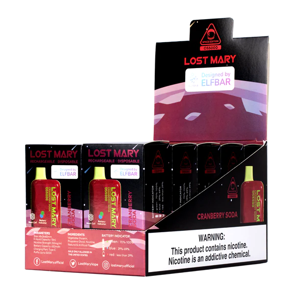 2NRV109 cranberry frisdrank - Vape bestseller LOST MARY OS5000