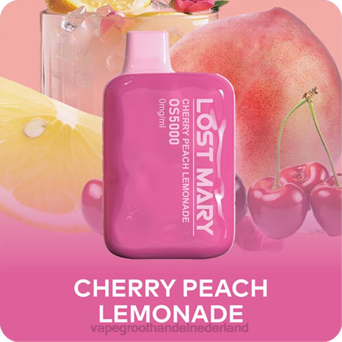 2NRV511 kersen perzik limonade - wegwerpbaar Vape LOST MARY OS5000 0mg/ml