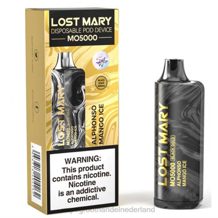 2NRV342 alphonso mango-ijs - Vape groothandel inkoop LOST MARY MO5000 zwart goud 10ml