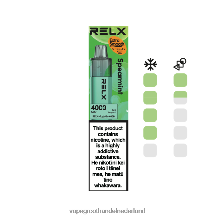 Groothandel Vape Wegwerp 88D6JR3 - groene munt RELX MagicGo 4000 wegwerpdamp