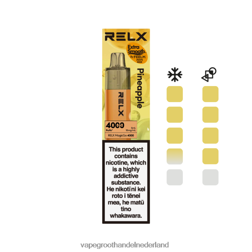 Vape Groothandel Nederland 88D6JR1 - ananas RELX MagicGo 4000 wegwerpdamp