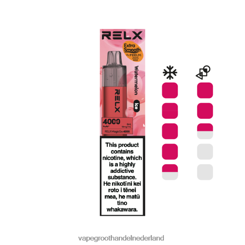 Vape Nederland 88D6JR7 - watermeloen (ijs) RELX MagicGo 4000 wegwerpdamp